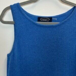 Magaschoni Blue Cashmere Tank Top Sleeveless Top Small